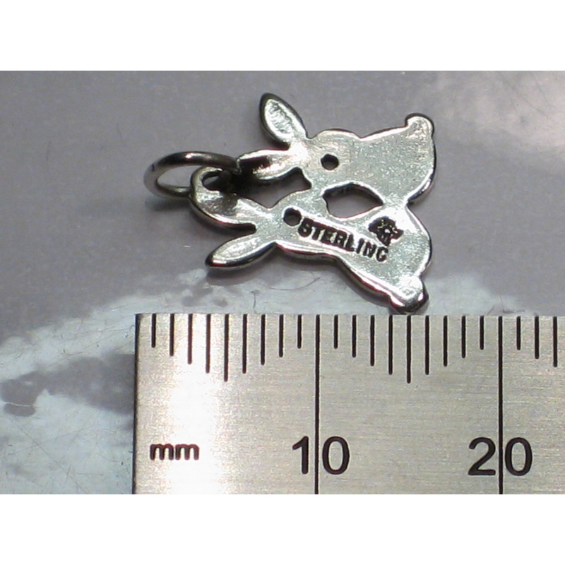 Sterling Silver Kissing Rabbits Charm, Love Gift